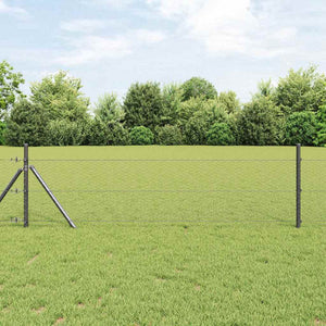 Vidaxl afrasteringspaal grijs 25 x 0,6 m (25 mm gaas) staal en pvc
