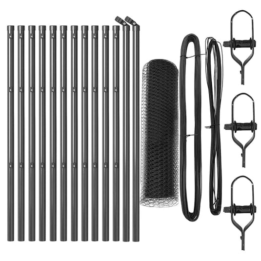 Vidaxl afrasteringspaal grijs 25 x 0,6 m (25 mm gaas) staal en pvc