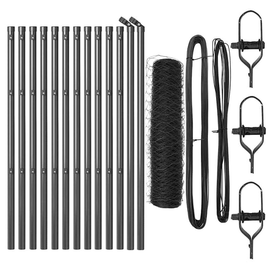Vidaxl afrasteringspaal grijs 25 x 0,6 m (50 mm gaas) staal en pvc