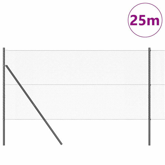 Vidaxl afrasteringspaal grijs 25 x 1,2 m (13 mm gaas) staal
