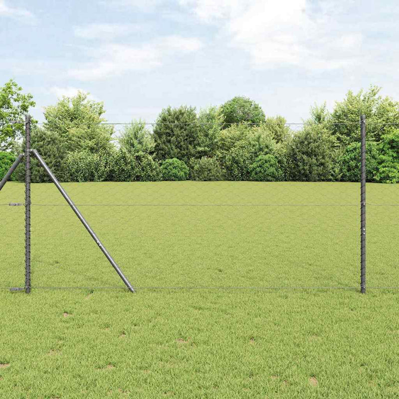 Load image into Gallery viewer, Vidaxl afrasteringspaal grijs 25 x 1,4 m (50 mm gaas) staal en pvc

