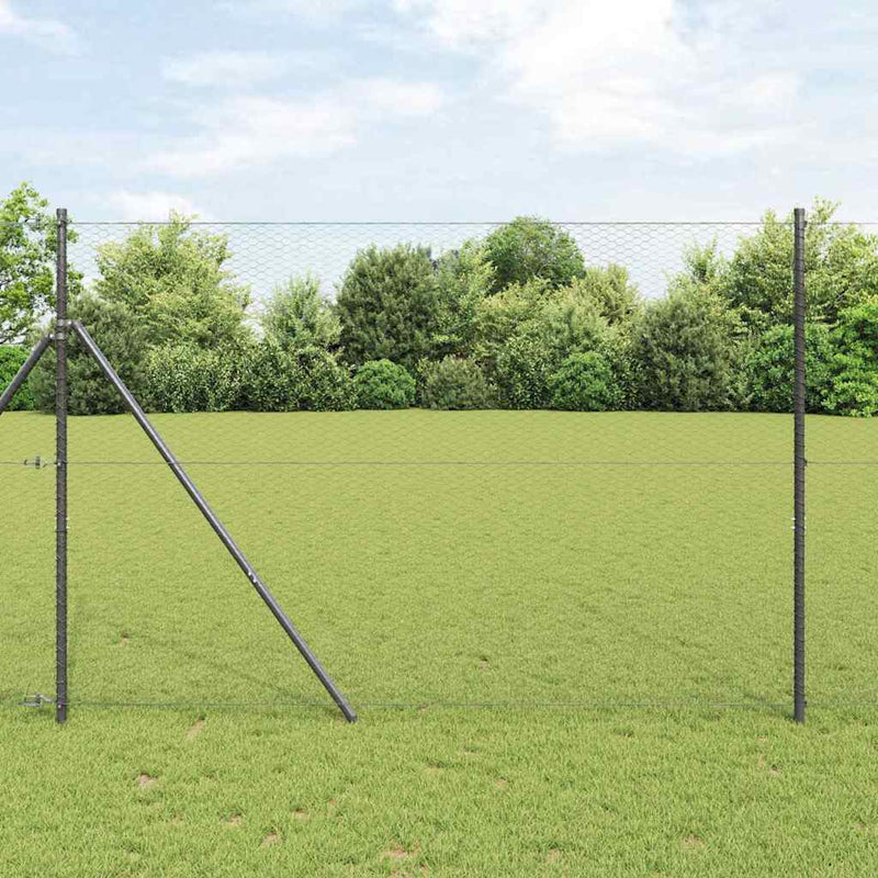 ギャラリービューアに画像をロードする, Vidaxl afrasteringspaal grijs 25 x 1,5 m (25 mm gaas) staal
