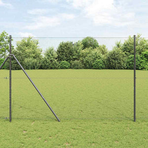 Vidaxl afrasteringspaal grijs 25 x 1,6 m (25 mm gaas) staal en pvc