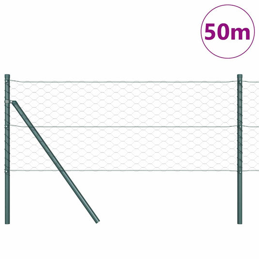 Vidaxl afrasteringspaal grijs 50 x 0,6 m (50 mm gaas) staal en pvc