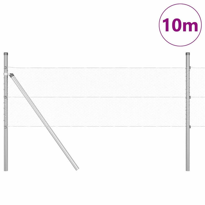 Load image into Gallery viewer, Vidaxl afrasteringspaal zilver 10 x 0,4 m (13 mm gaas) staal
