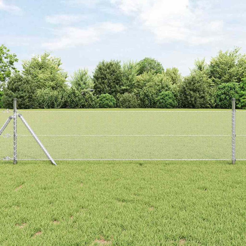 Load image into Gallery viewer, Vidaxl afrasteringspaal zilver 10 x 0,5 m (13 mm gaas) staal
