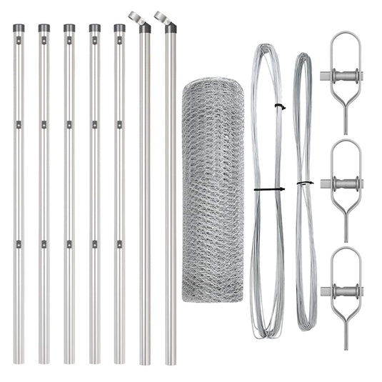 Vidaxl afrasteringspaal zilver 10 x 0,5 m (13 mm gaas) staal