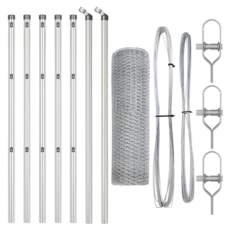 Load image into Gallery viewer, Vidaxl afrasteringspaal zilver 10 x 0,6 m (13 mm gaas) staal
