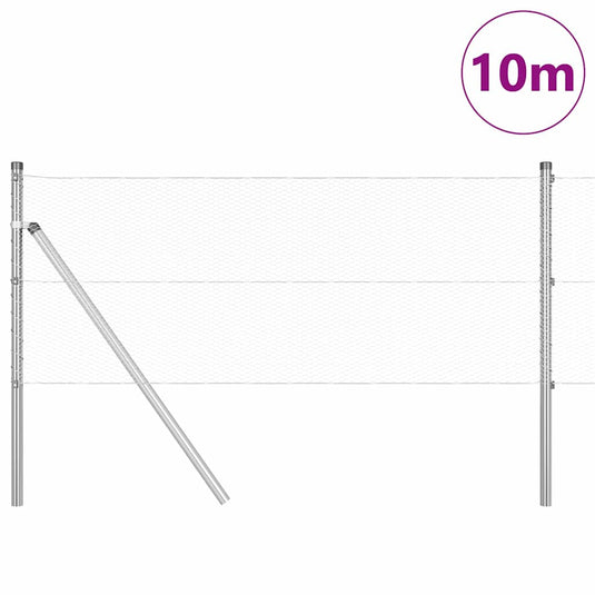 Vidaxl afrasteringspaal zilver 10 x 0,6 m (13 mm gaas) staal