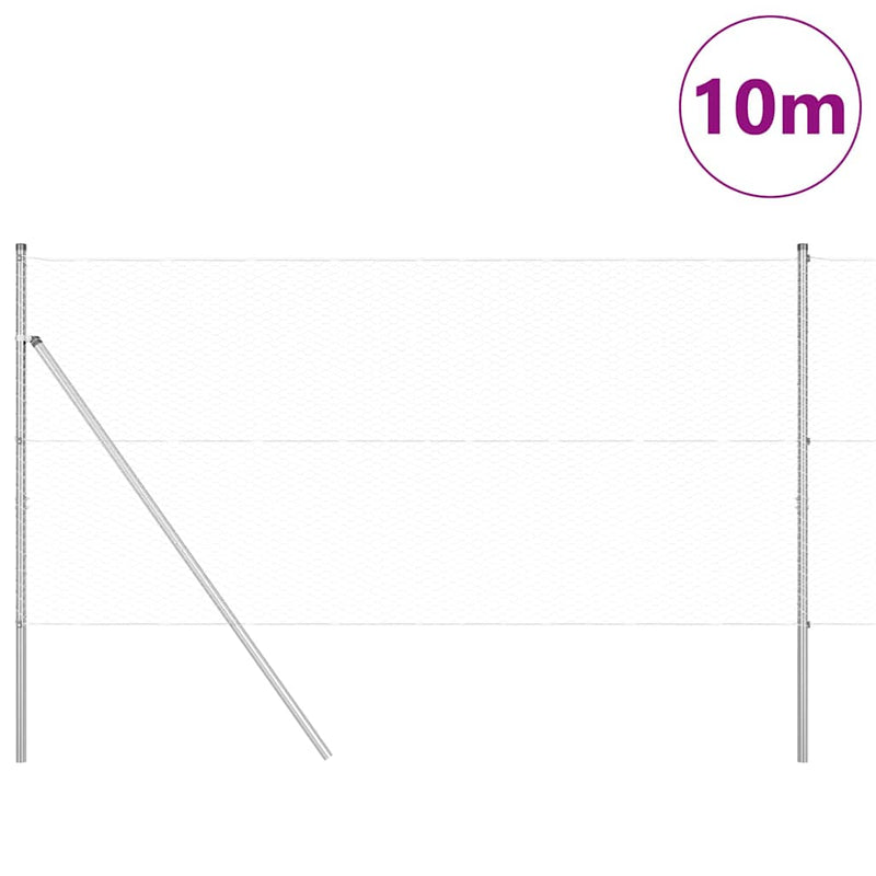 Load image into Gallery viewer, Vidaxl afrasteringspaal zilver 10 x 1 m (25 mm gaas) staal
