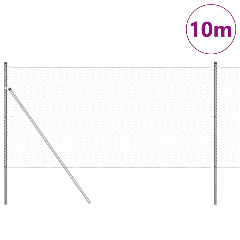 Load image into Gallery viewer, Vidaxl afrasteringspaal zilver 10 x 1 m (36 mm gaas) staal
