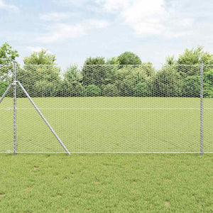 Vidaxl afrasteringspaal zilver 10 x 1,2 m (25 mm gaas) staal