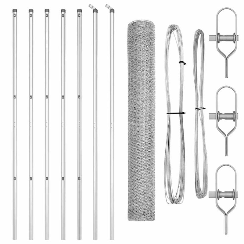 Load image into Gallery viewer, Vidaxl afrasteringspaal zilver 10 x 1,4 m (25 mm gaas) staal
