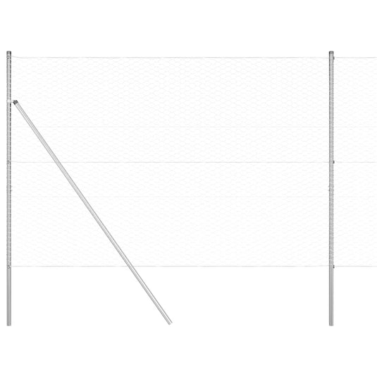 Vidaxl afrasteringspaal zilver 10 x 1,5 m (36 mm gaas) staal