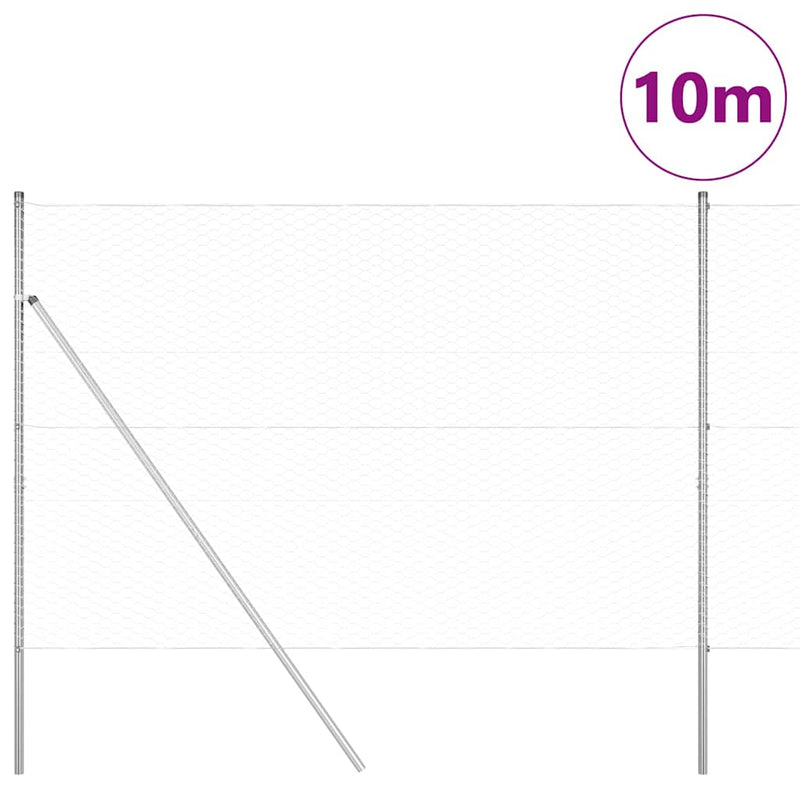 Load image into Gallery viewer, Vidaxl afrasteringspaal zilver 10 x 1,5 m (36 mm gaas) staal
