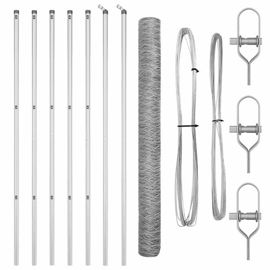 Vidaxl afrasteringspaal zilver 10 x 1,6 m (36 mm gaas) staal