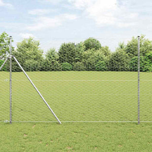 Vidaxl zeshoekig gaashek met grondbevestiging 10 x 1,6 m zilver mesh