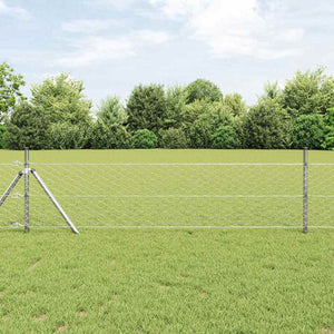 Vidaxl afrasteringspaal zilver 25 x 0,4 m (50 mm gaas) staal