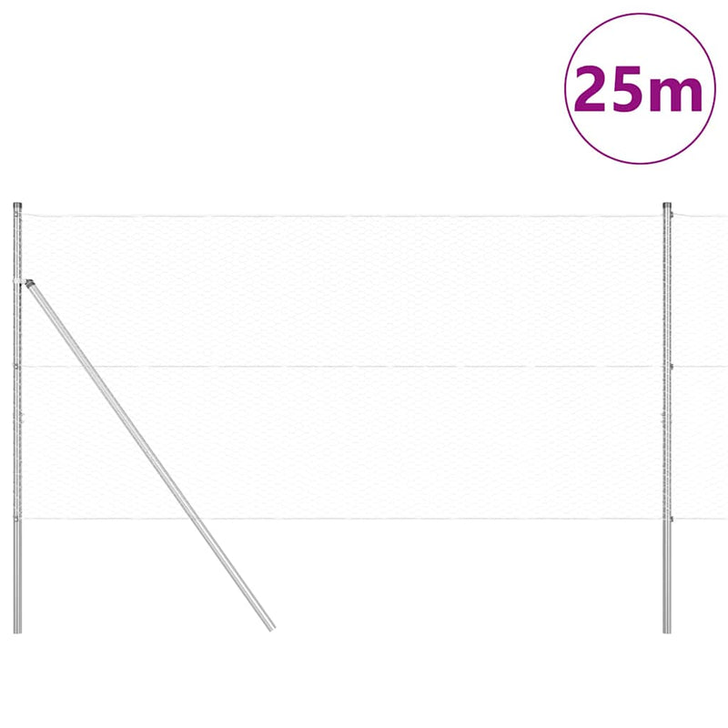 Load image into Gallery viewer, Vidaxl afrasteringspaal zilver 25 x 1 m (25 mm gaas) staal
