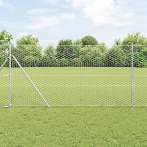 Vidaxl zeshoekig gaashek met grondbevestiging 25 x 1 m zilver mesh