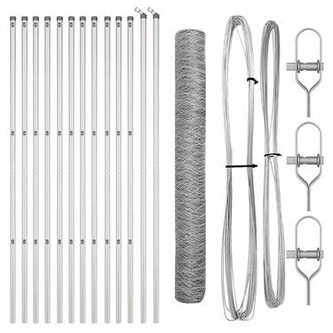 Vidaxl afrasteringspaal zilver 25 x 1 m (50 mm gaas) staal