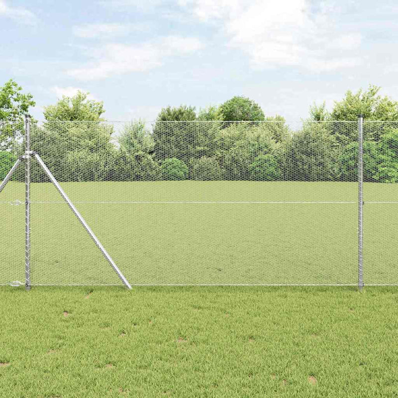 Load image into Gallery viewer, Vidaxl afrasteringspaal zilver 25 x 1,2 m (13 mm gaas) staal
