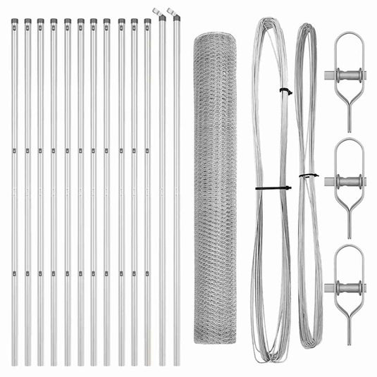 Vidaxl afrasteringspaal zilver 25 x 1,2 m (13 mm gaas) staal