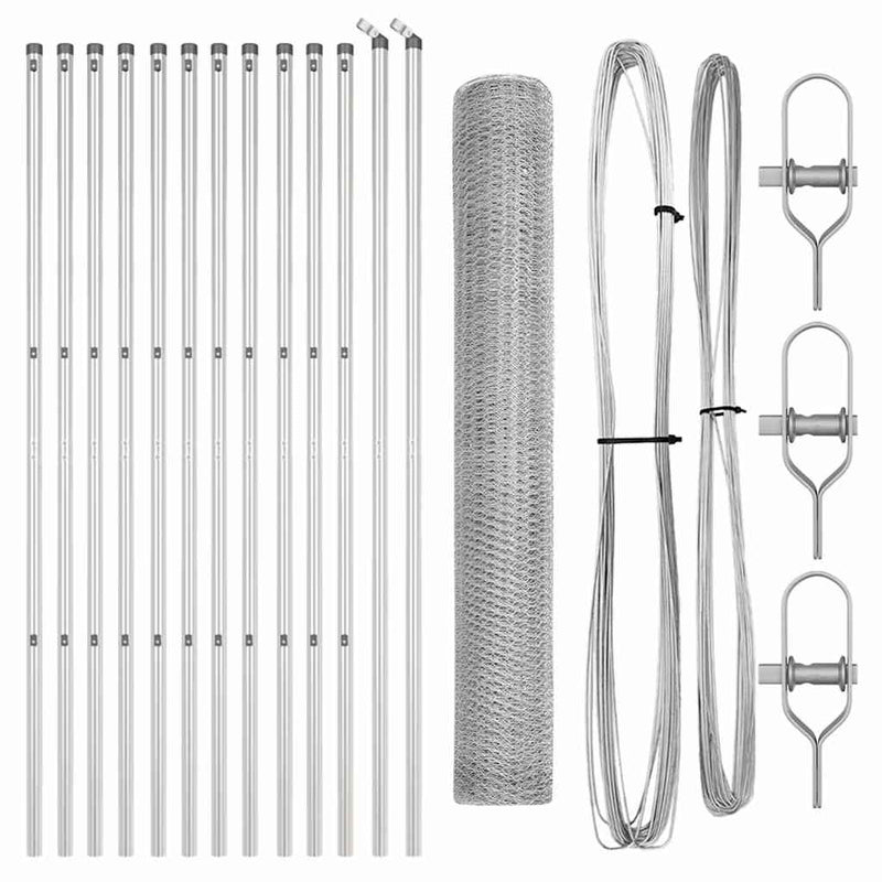 Load image into Gallery viewer, Vidaxl afrasteringspaal zilver 25 x 1,2 m (25 mm gaas) staal
