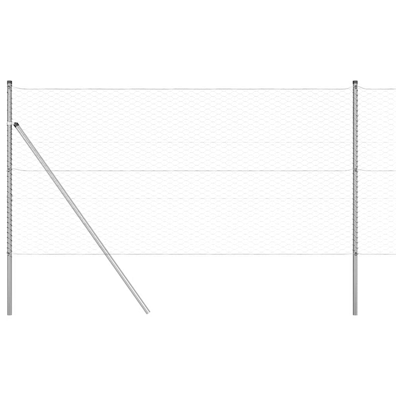 Load image into Gallery viewer, Vidaxl afrasteringspaal zilver 25 x 1,2 m (36 mm gaas) staal
