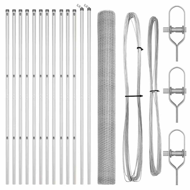ギャラリービューアに画像をロードする, Vidaxl afrasteringspaal zilver 25 x 1,5 m (25 mm gaas) staal
