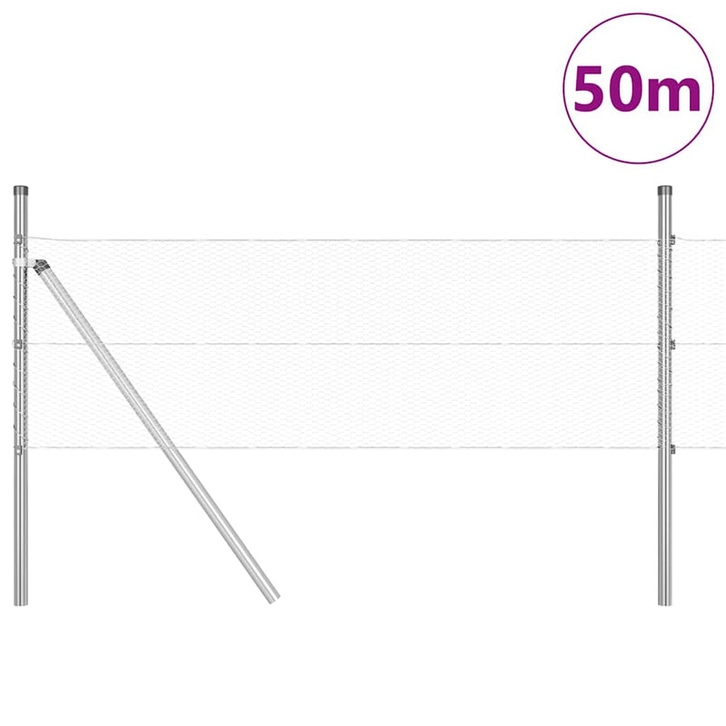 Load image into Gallery viewer, Vidaxl afrasteringspaal zilver 50 x 0,4 m (13 mm gaas) staal
