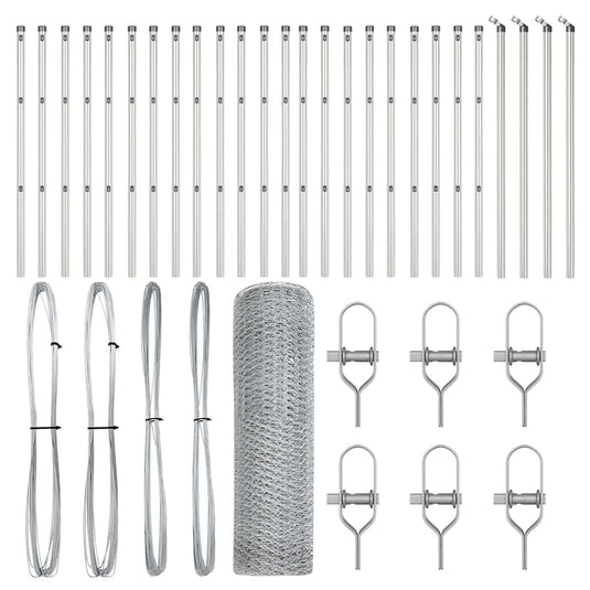 Vidaxl afrasteringspaal zilver 50 x 0,4 m (25 mm gaas) staal