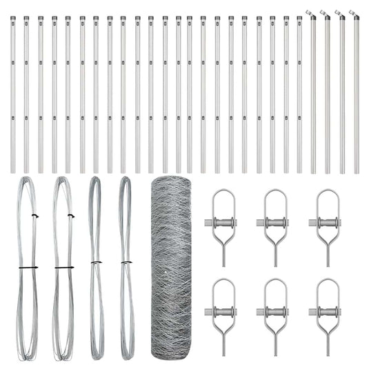 Vidaxl afrasteringspaal zilver 50 x 0,4 m (36 mm gaas) staal