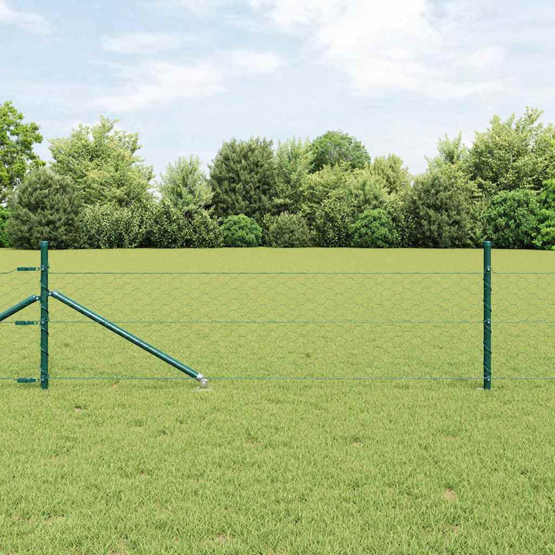 Load image into Gallery viewer, Vidaxl afrasteringspaal groen 10 x 0,5 m (50 mm gaas) staal en pvc
