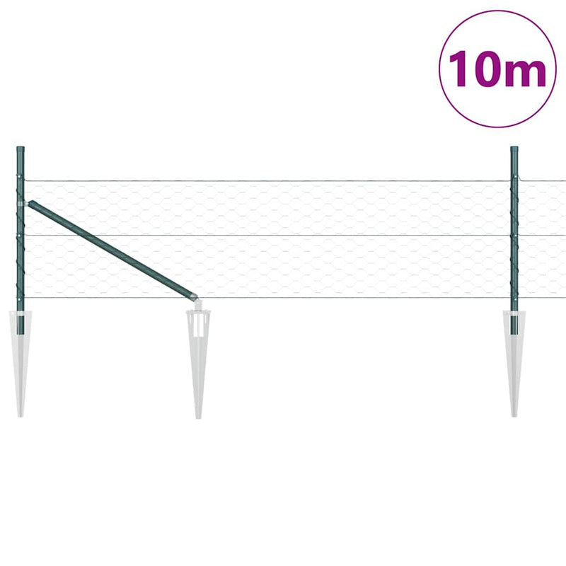 Load image into Gallery viewer, Vidaxl afrasteringspaal groen 10 x 0,5 m (50 mm gaas) staal en pvc
