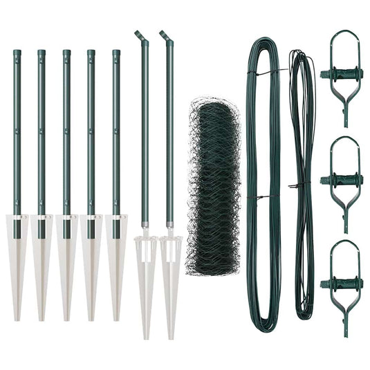 Vidaxl afrasteringspaal groen 10 x 0,6 m (50 mm gaas) staal en pvc