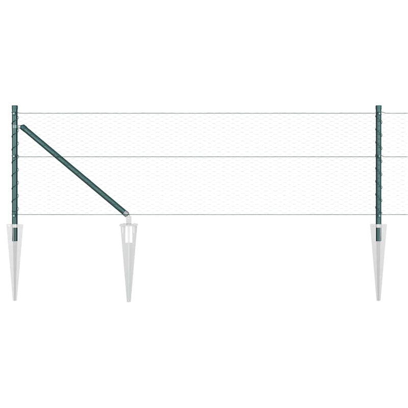 Load image into Gallery viewer, Vidaxl afrasteringspaal groen 10 x 0,8 m (25 mm gaas) staal en pvc
