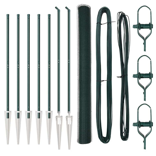 Vidaxl afrasteringspaal groen 10 x 1,5 m (13 mm gaas) staal en pvc