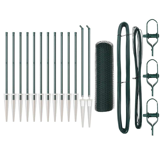 Vidaxl afrasteringspaal groen 25 x 0,4 m (13 mm gaas) staal en pvc