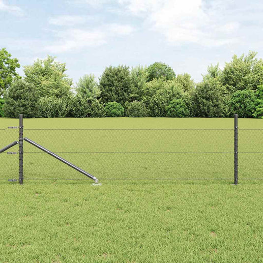Vidaxl afrasteringspaal grijs 10 x 0,4 m (13 mm gaas) staal en pvc
