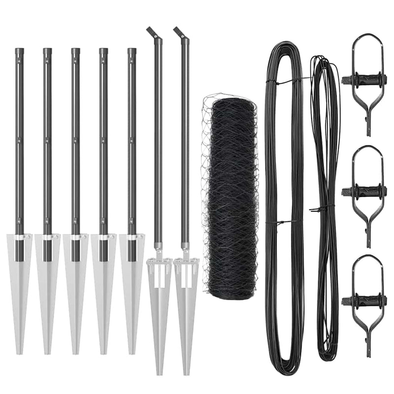 Load image into Gallery viewer, Vidaxl afrasteringspaal grijs 10 x 0,4 m (50 mm mesh) staal en pvc
