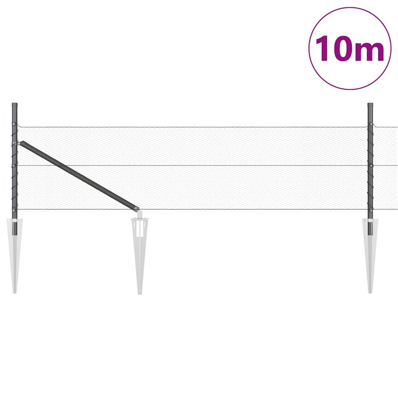 Load image into Gallery viewer, Vidaxl afrasteringspaal grijs 10 x 0,8 m (13 mm gaas) staal en pvc
