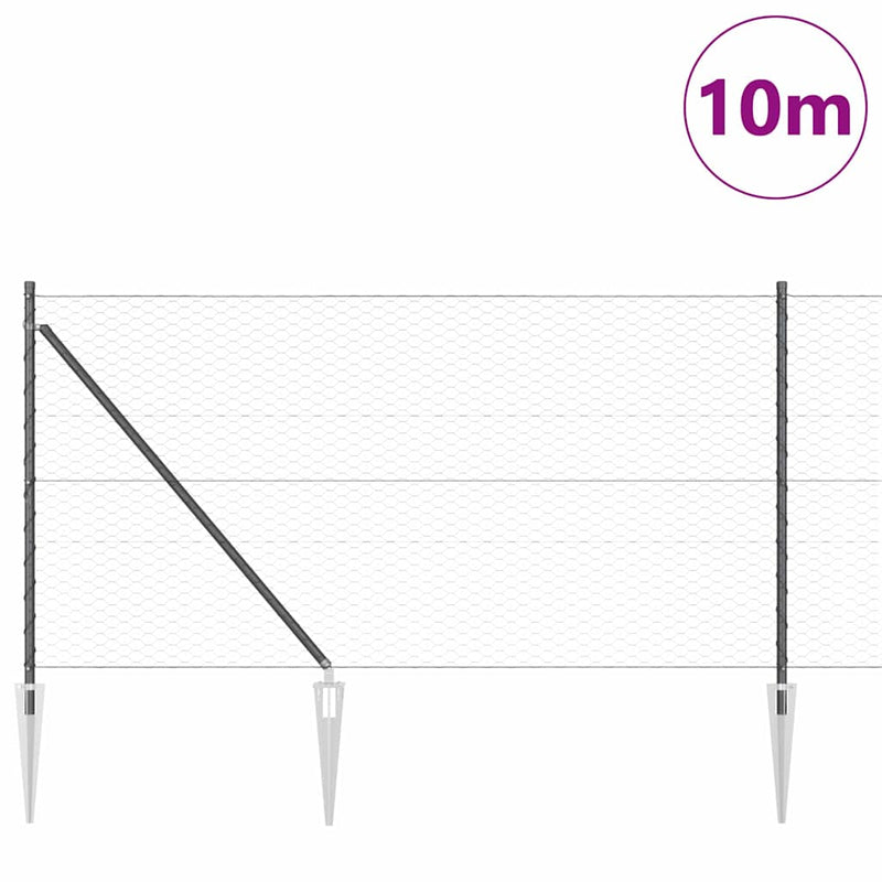 Load image into Gallery viewer, Vidaxl afrasteringspaal grijs 10 x 1 m (36 mm gaas) staal en pvc
