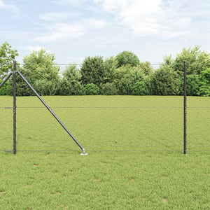 Vidaxl afrasteringspaal grijs 10 x 1,4 m (50 mm gaas) staal en pvc