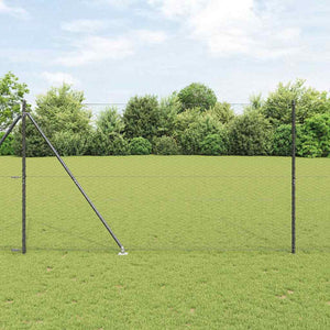 Vidaxl afrasteringspaal grijs 10 x 1,6 m (36 mm gaas) staal en pvc
