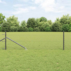 Vidaxl afrasteringspaal grijs 25 x 0,4 m (25 mm gaas) staal en pvc