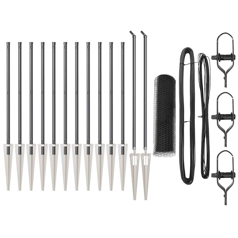 Load image into Gallery viewer, Vidaxl afrasteringspaal grijs 25 x 0,5 m (13 mm gaas) staal
