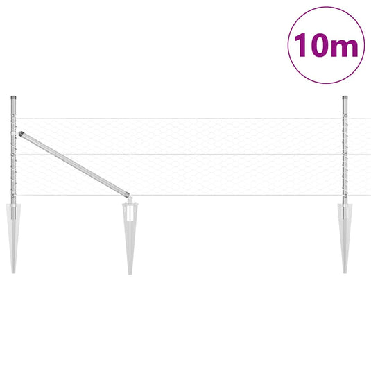 Vidaxl afrasteringspaal zilver 10 x 0,4 m (36 mm gaas) staal
