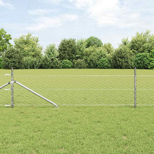 Vidaxl afrasteringspaal zilver 10 x 0,4 m (50 mm mesh) staal