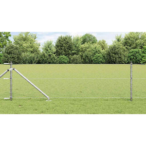 Vidaxl afrasteringspaal zilver 10 x 0,6 m (25 mm gaas) staal